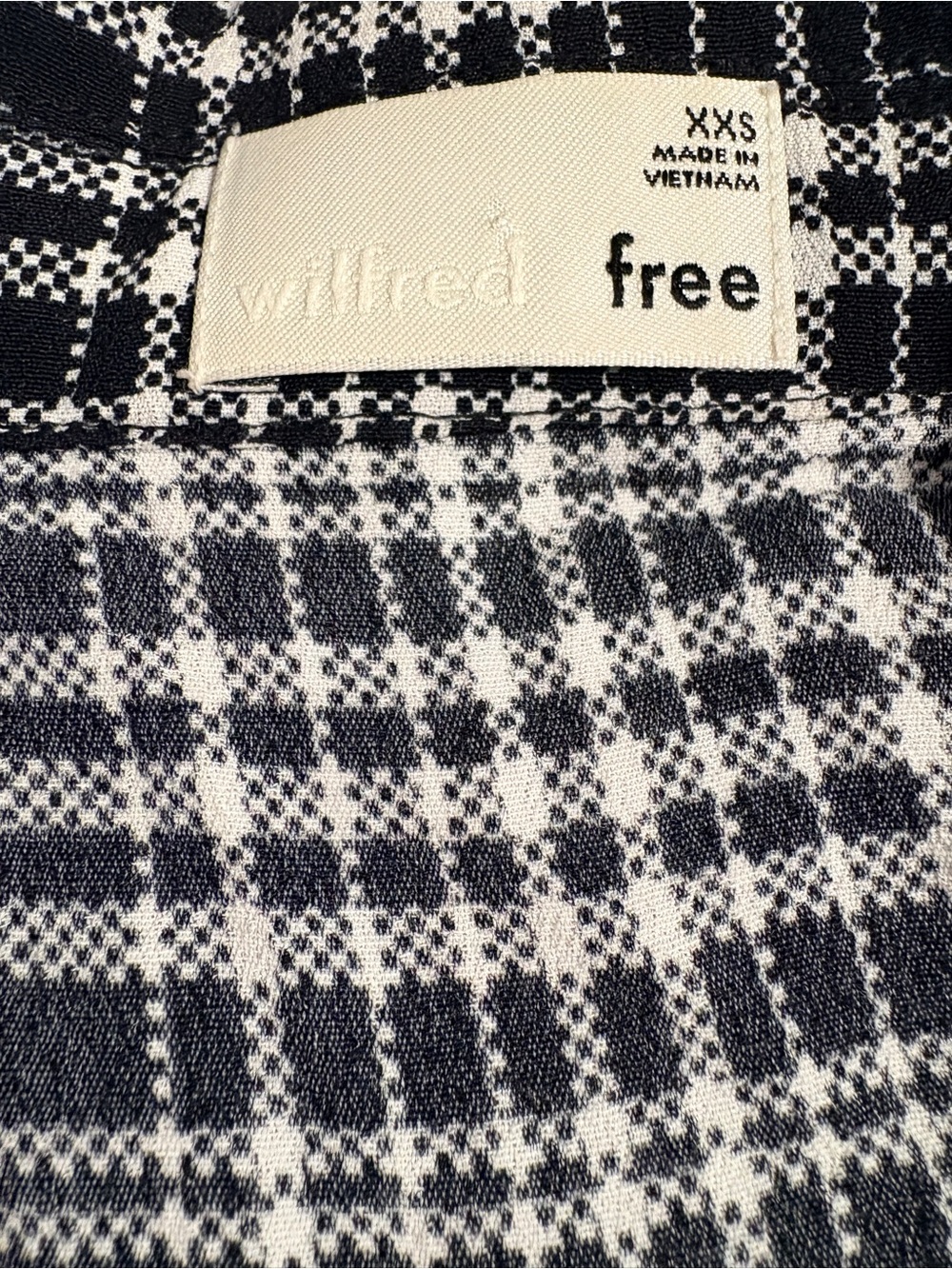 Aritzia Wilfred Free Plaid Tie Front Crop Blouse XXS - Picture 5 of 10